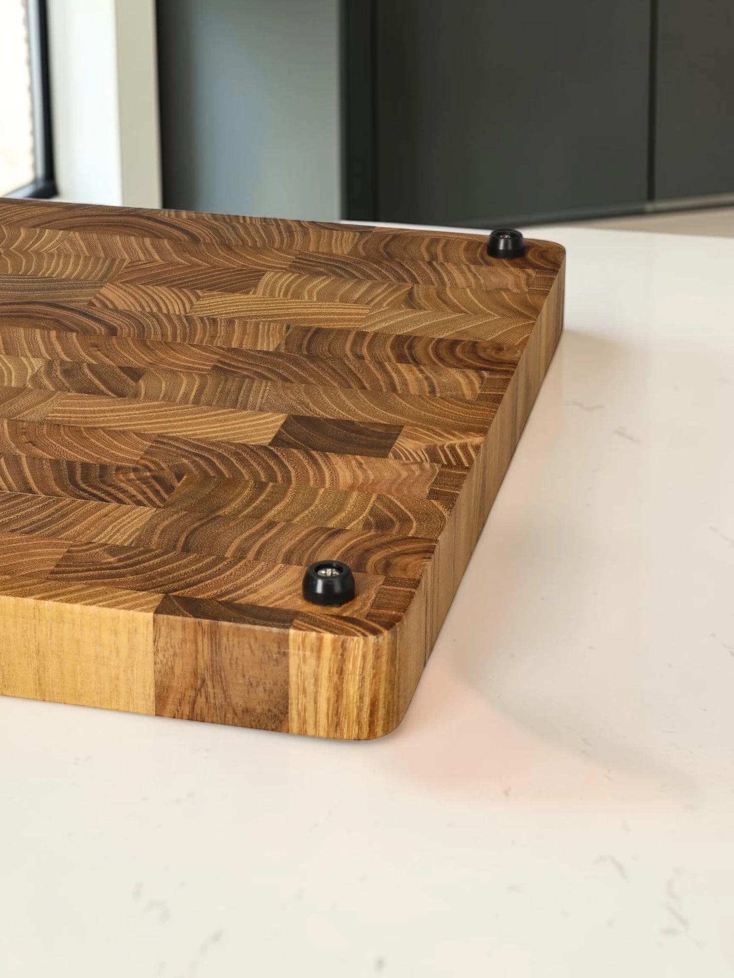 EasyCleanBoard Cutting Board Teak Wood End Grain 35 x 25 x 2.5 cm