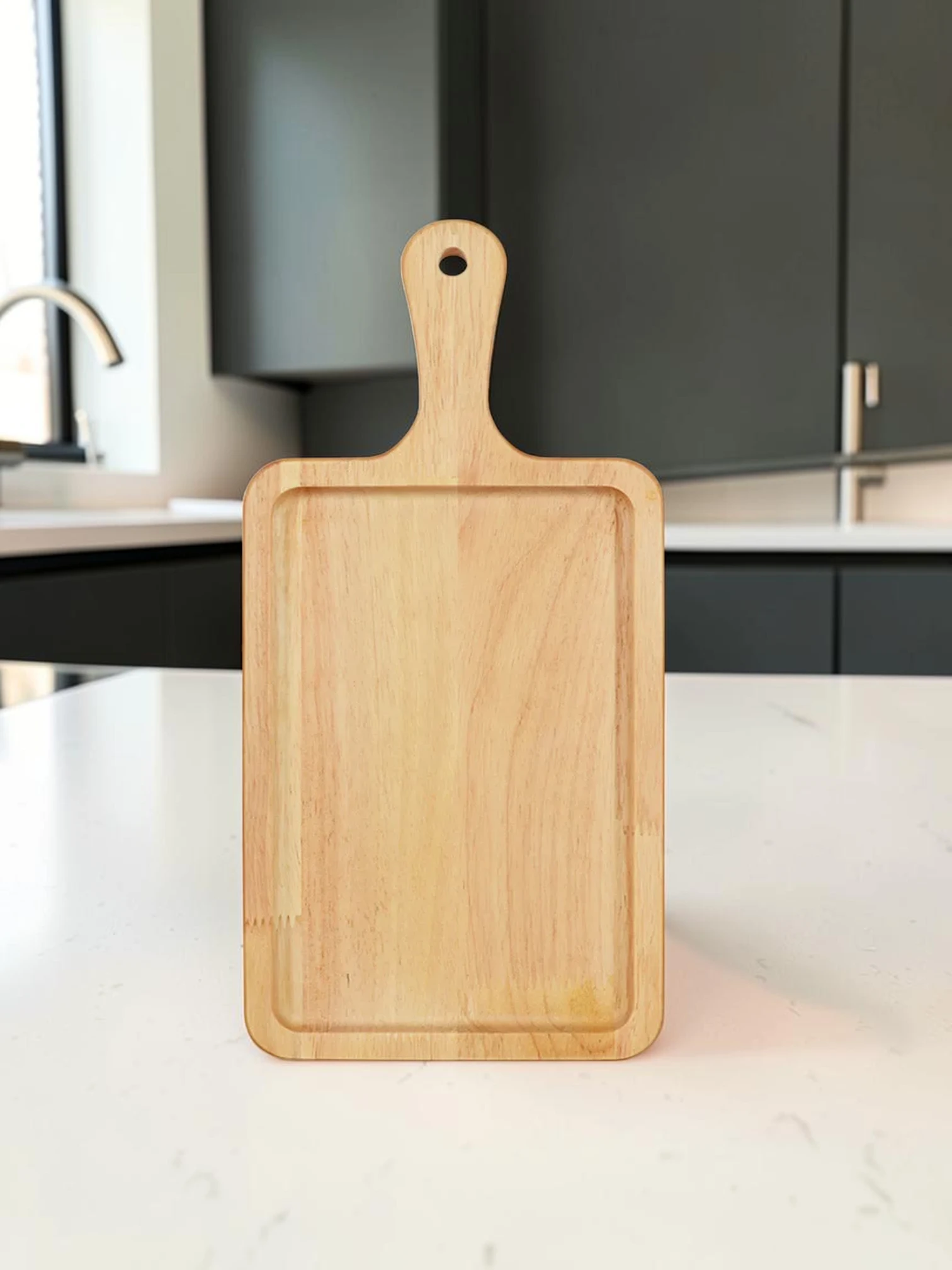 EasyCleanBoard Rectangle Oak Wood Serving Tray Charcuterie Board 40cm x 20cm