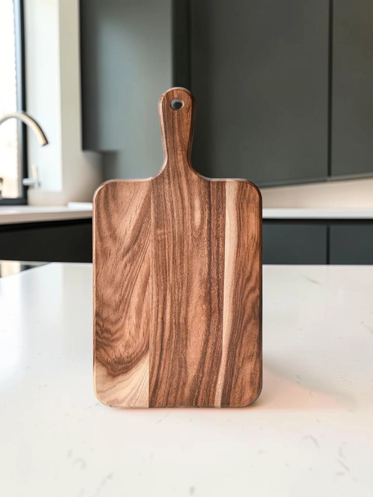EasyCleanBoard Rectangular Acacia Wood Cutting Board Paddle 32cm x 17.5cm